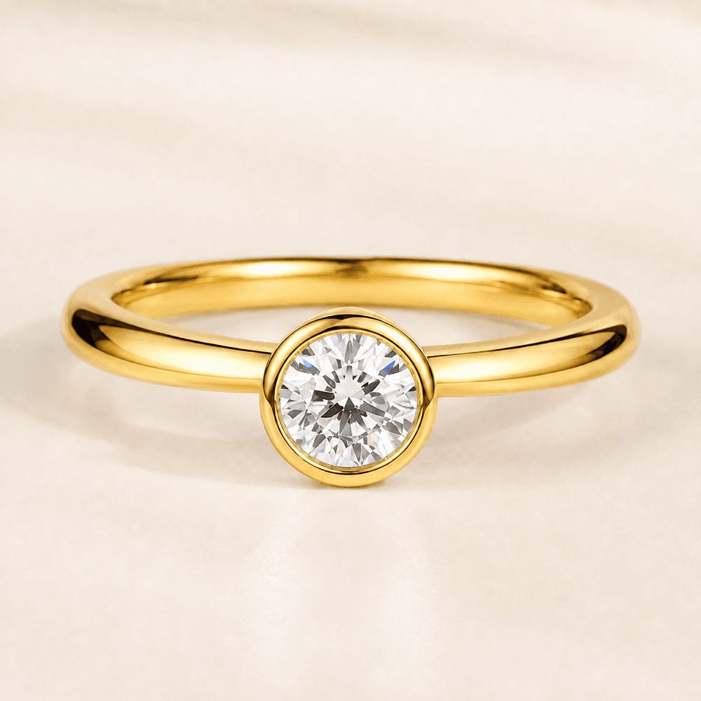 Realistic bezel setting diamond ring example